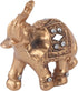 Gold Elephant Resin Statue, Facing Upwards Elephant Figurine with Trunk Up Collectible Sculpture Decoration for Lucky Feng Shui Wealth Home Decor Good Luck, 3.54inch