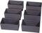 DIOMMELL 6 Pack Foldable Cloth Storage Box Closet Dresser Drawer Organizer Divider Fabric Baskets Bins Containers for Clothes Underwear Bras Socks Lingerie Clothing, Dark Grey 060
