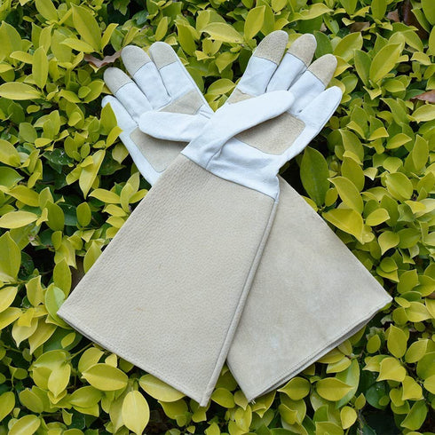 Pruning Gloves Long for Men & Women, Pigskin Leather Rose Gardening Gloves- Breathable & Durability Gauntlet Gloves Medium