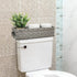 Toilet Paper Storage Basket, Natural Woven Seagrass Wicker Bathroom Storage Basket Bin Toilet Paper Holder with Leather Handle, Toilet Tank Top Decorative Box for Bathroom, Living Room, Entryway