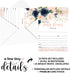 Blush Girls Baby Shower Invitations with Envelopes Pack of 25 Blank Invite Card Set with Navy Pink and Gold Country Floral Theme Reveal Sprinkle Handwrite Details DIY Paper Clever Party