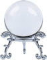 Crystal Clear Crystal Ball 60mm (2.3 inch) Including Golden Flower Stand and Gift Package (80MM, Clear)