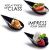 DLux 100 4-in Tear Drop Mini Appetizer Plates with Forks,Reusable Black Plastic Spoons - Desserts and Appetizers Dishes Serving Plate - Asian Spoon Set, Small Catering Dessert Tasting Cups