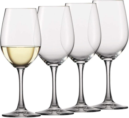 Circleware Red White Wine Glasses, Set of 4, Drinking Glassware for Water Juice, Beer, Liquor and Best Selling Kitchen & Home Decor Bar Dining Beverage Gifts, 15.75 oz, Rimini