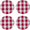Burgundy Red & White Cotton Buffalo Check Round Placemat, Set of 4, 15 Inch eco-Friendly Fabric Handcrafted Machine Washable Indoor & Outdoor Tablemat