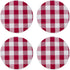 Burgundy Red & White Cotton Buffalo Check Round Placemat, Set of 4, 15 Inch eco-Friendly Fabric Handcrafted Machine Washable Indoor & Outdoor Tablemat