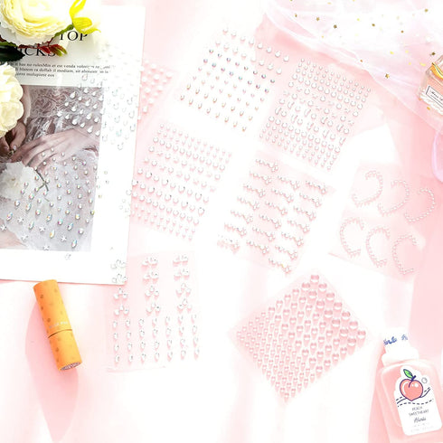 WUIOS Face Gems Jewels for Teenagers Festival Stick Jewels Self Adhesive Crystals Face Gems Jewels Body Rhinestone Stickers Festival Gems for Women Temporary Tattoo Festival Outfit