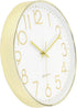 Lumuasky Modern Wall Clock, Silent Non-Ticking Battery Operated Decorative Clock for Living Room Bedrooms Office Kitchen (White Gold, 12 inch)