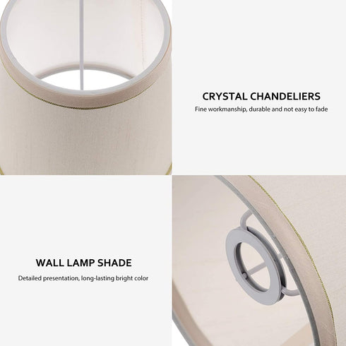Mobestech Small Beige Table Lamp Shade, Fabric Lampshade Modern Mini Barrel Light Lamp Shade Cover Chandelier Cloth Fixture Lamp Shade for Home Office