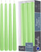 Hyoola 12 Pack Tall Taper Candles - 10 Inch Celery Green Dripless, Unscented Dinner Candle - Paraffin Wax with Cotton Wicks - 8 Hour Burn Time