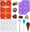 3 Types Of Chocolate Bomb Mold Hot Cocoa Bomb Mold Kit 2 Large&Small 6 Holes Sphere Ball Molds 1 Heart Silicone Molds Round For Making Hot Chocolate Bombs Candy Mousse Cake Pudding Baking Tools