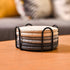 Coasters for Drinks, Braided Absorbent Coasters with Holder (6-Piece Set) for Home and Kitchen-Light (Set 2)