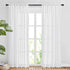 NICETOWN White Linen Sheer Curtains and Drapes 84 inches Long, Rod Pocket & Back Tab semitransparent with Light Through Vertical Window Treatments for Sliding Glass Door & Living Room, 52"W, Set of 2
