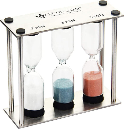 Teabloom Trio Tea Timer - 2 Minutes for Light-Strength White/Green Teas, 3 Minutes for Medium-Strength Black/Oolong Teas, and 5 Minutes for Full-Strength Black/Oolong/Herbal Teas