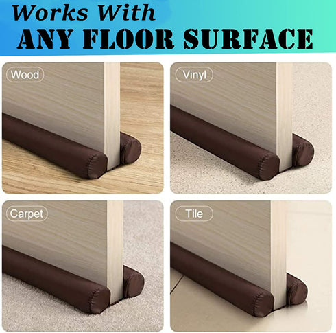 Under Door Draft Stopper- Thicker 2" Foam Strip Door Draft Blocker Soundproofing Guard-Twin Weather Stripping Interior Front Door Sweep Adjustable 36 inches
