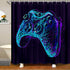 Erosebridal Gamer Shower Curtain Boys Games Bathroom Shower Curtain Video Game Gamepad Bath Curtain Novelty Gaming Bathroom Sets Accessories with Hooks Waterproof Cloth Fabric 72" W x 72" L
