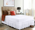 Utopia Bedding King Elastic Bed Ruffle - Easy Wrap Around Ruffle - Microfiber Bed Skirt with Adjustable Elastic Belt 16 Inch Tailored Drop - Hotel Quality Bedskirt, Fade Resistant (King, White)