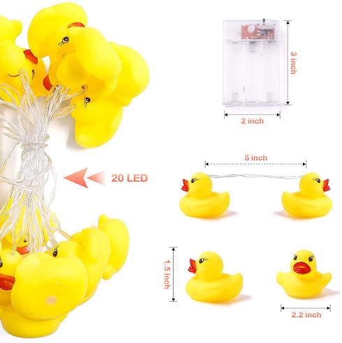 20 LED Children's Room LED String Lights for Holiday Wall Window Tree Decorative Party Yard Garden Kids Bedroom Living Dorm Uses Squeeze Sound Squeaky - Duck