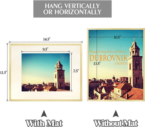 Golden State Art, 11x14 Aluminum Photo Frame with Ivory Mat for 8x10 Pictures - Sawtooth Hangers, Spring Clips - Wall Mounting - Real Glass - Metal Frame (Gold, 1-Pack)