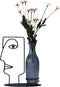 CFFOWNUG Head vase Face vase Glass Vase Decorations Made of Metal and Glass Hydroponics Vase Metal Flower Vase for Indoor Desk Decoration,Unique Vase,Suits Home,Office,Outdoor Decoration