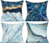 VAKADO Navy Blue Outdoor Throw Pillows Covers Gold Teal Decorative Turquoise Marble Abstract Spring Patio Furniture Bench Couch Cushion Covers 18X18 Set of 4 for Summer Sofa Chair