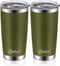 Bastwe 2 Pack 20oz Vacuum Insulated Tumblers with Lid and Straw, Double Wall Stainless Steel Travel Mug, Works Great for Ice Drink, Hot Beverage (Olive Green)