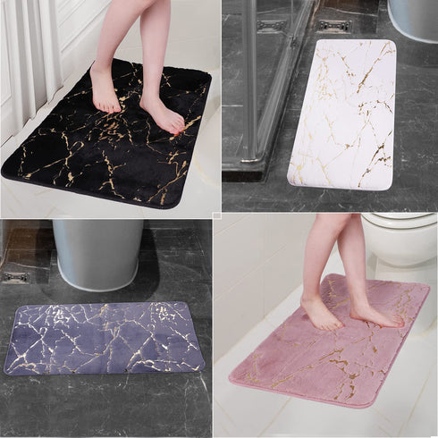 Bathroom mat Luxurious Ultra Soft Non-Slip Absorbent Quick Dry ?Machine Washable Shower Rug, Perfect mat for Bathroom,Kitchen, and Bedroom Decor (19.7 x 31.5 Inch, Black)