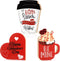 3 Pcs Valentine's Day Table Wooden Sign Coffee Mug Shaped Tabletop Decor Romantic Love Be Mine Decorative Table Centerpiece Signs Valentine's Day Tiered Tray Home Decor (Lovely Style)
