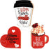 3 Pcs Valentine's Day Table Wooden Sign Coffee Mug Shaped Tabletop Decor Romantic Love Be Mine Decorative Table Centerpiece Signs Valentine's Day Tiered Tray Home Decor (Lovely Style)