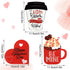 3 Pcs Valentine's Day Table Wooden Sign Coffee Mug Shaped Tabletop Decor Romantic Love Be Mine Decorative Table Centerpiece Signs Valentine's Day Tiered Tray Home Decor (Lovely Style)