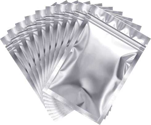 100 Pieces Storage Bags Holographic Packaging Bags Storage Bag for Food Storage (Silver, 2.5 x 7.9 Inch)