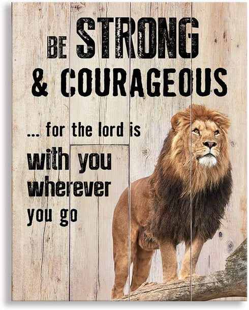 Kas Home Inspirational Quotes Motivational Canvas Wall Art,Family Prints Signs Framed, Retro Artwork Decoration for Bathroom, Bedroom, Office, Home Wall Decor (12 X 15 inch, Strong)