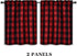 SeeGlee Red and Black Plaid Thermal Insulated Energy Saving Curtain Tiers for Loft -Rustic Farmhouse Living Buffalo Check Cottage Short Curtain Valances(29 W x 36 Inches Long,2 Panels)