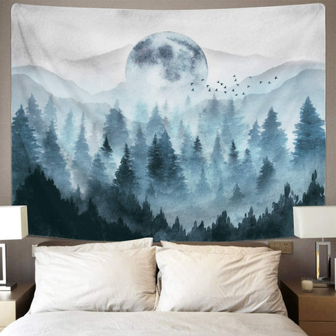 Misty Forest Tapestry Foggy Mountain Tapestry Magical Tree Tapestry Nature Tapestry Woodland Tapestry€¦