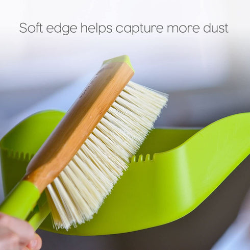 Full Circle Clean Team Brush & DustPan Set, White & Grey