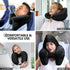 Neck Pillow Inflatable Travel Pillow Comfortably Supports The Head, Neck and Chin, Airplane Pillow with Soft Velour Cover, Hat, Portable Drawstring Bag, 3D Eye Mask and Earplugs (Black)