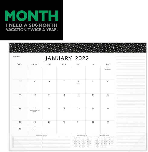 2022 Desk Calendar by AT-A-GLANCE, Monthly Desk Pad, 21-3/4" x 17", Standard, Elevation (SK752400)