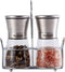 Slat and Pepper Grinder Set of 2 with Stainless Steel Holder, Adjustable Coarseness, Premium Stainless Steel and Glass body Spice Mill, Salt and Pepper Shaker