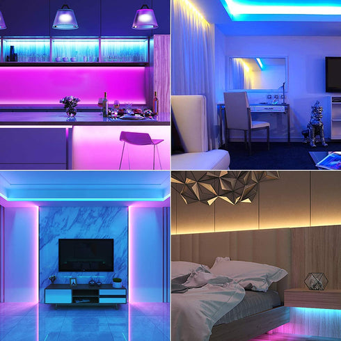 Bason Under Cabinet Lights with 44 Keys Remote and Power Supply, Under Bed Lights 32.8ft High Bright 300 LEDs Light Strips Kit for Kitchen,Bar,Computer Desk, Wall Lights.