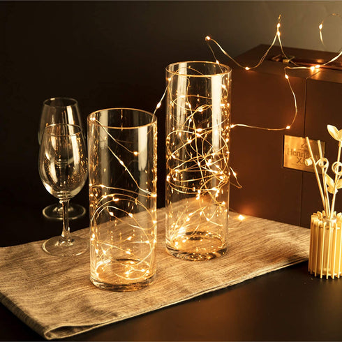 WGV Cylinder Vase, 3" W x 10" H, Clear Bud Skinny Narrow Glass Candle Holder Planter Terrarium for Wedding Party Flowers Centerpieces Home Office Decor, 1 Piece