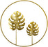 Tinsow 9.5 Inch Iron Wall Sculptures,Gold Metal Ginkgo, Maple, Monstera Leaf Wall Decor Round Wall Ornaments,Easy Installation Great for Bedroom Hanging Parts Hotel Wall Decoration (Gold, 4)