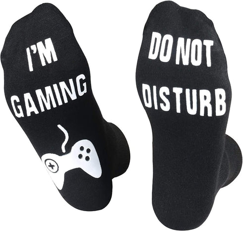 Do Not Disturb I'M Gaming Socks, Teenage Gifts Idea Teens Stocking Stuffers Gamer Sock Gifts for Boys Mens Dad Father