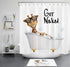 HVEST Funny Giraffe Get Naked Shower Curtain Cute Giraffe with Glasses in Soap Bubble Bathtub Funny Wild Animal Bathroom Decor Waterproof Polyester Fabric 72x72 Inches with 12 Hooks