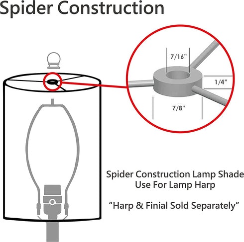 Aspen Creative 31268 Transitional Drum (Cylinder) Shaped Spider Construction Lamp Shade in Straw Yellow, 8" wide (8" x 8" x 11")