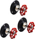 DSDST 3 Pcs Industrial Pipe Red Handwheel Coat Hook Racks Clothing Rack Hanger Coat Rack Wall Hooks Garment Rack for Hanging