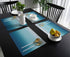 Placemats Set of 6 for Kitchen Dinning Table Heat Stain Resistant Blue Gradient Non-Slip Washable Table Mat Sets for Party, Wedding, Fmaily Dinner, Easy to Clean