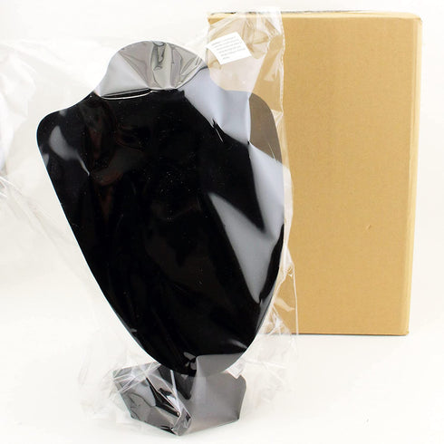 Tytroy Elegant 12" 3D Black Velvet Necklace Jewelry Display Model Bust Stand for Home (Dresser/Shelves) & Business (Showroom/Fair) Storage Decoration & Presentation (12in 1PC)