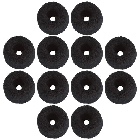 12 Pack Black Terry Cloth Towel Elastic Stretchy Wide Thick Hair Ties Scrunchies Ties Ring Loop No Crease Seamless Rubber Hair Band Ponytail Holder Hair Accessories for Women Girl