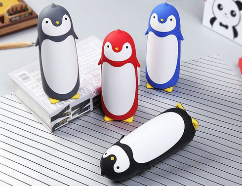ChezMax Penguin Vacuum Thermos Stainless Steel Water Bottle Travel Mug Flask for Kids Children Student 9.5oz Black