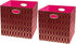 Posprica Storage Bins, Storage Cubes,13×13 Fabric Drawers Organizer Basket Boxes Containers (13×13×13/2pcs, Red/Gold Geometry Pattern)